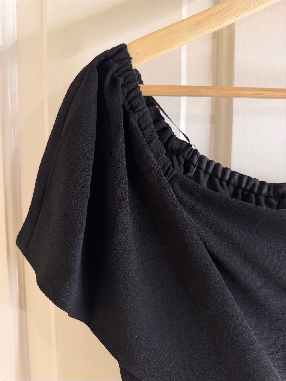 Women's Black Ruffle Dress - Picture 2 of 10